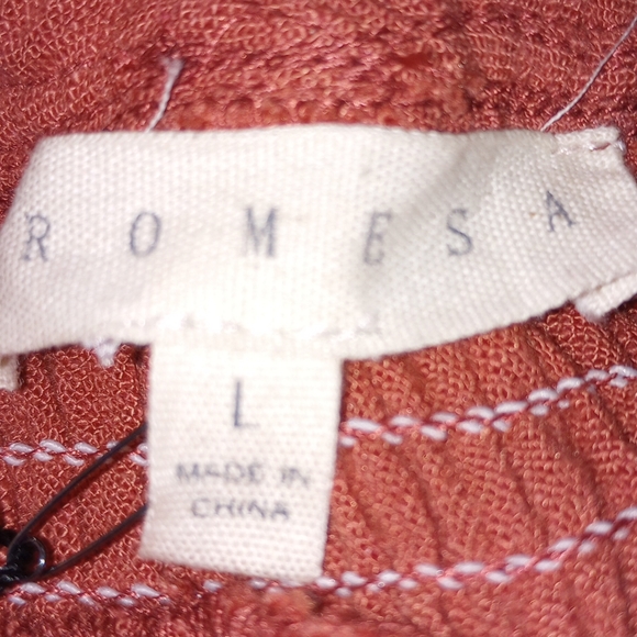 NWT Promesa Play For Keeps Ruffled Sleeveless Romper Color Clay Ladies Large - Picture 8 of 8